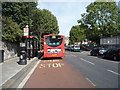 Bus stop and shelter on Southampton Road, London NW5