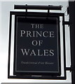 Sign for the Prince Of Wales public house