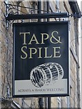 NY9363 : Sign for The Tap & Spile, Battle Hill / Eastgate by Mike Quinn