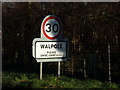 Walpole Village Name sign on the B1117