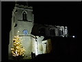 TF1505 : St. Benedict's Church, Glinton, by night with Christmas tree by Paul Bryan