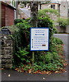 Blue-edged directions sign near St Thomas Street, Wells