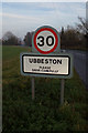 TM3171 : Ubbeston Village Name sign on the B1117 The Green by Geographer