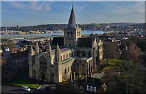 TQ7468 : Rochester Cathedral from Rochester Castle keep 2 by Michael Garlick