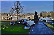 TQ7468 : Rochester Castle: The grounds are closed to facilitate the setting up of the Christmas Fayre by Michael Garlick