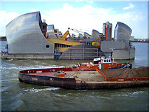 TQ4179 : Barge at the Barrier by Des Blenkinsopp