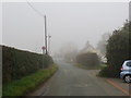 Church Lane in Baschurch on a misty December morning