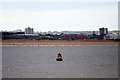 SJ2998 : Liverpool Bay, Port Channel Marker C18 and the Beach at Crosby by David Dixon