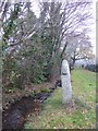 Stream and stone cross, footpath to Challabrook