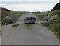 Boulder and gate across Sandy Lane, Porthcawl