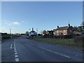 Road junction at Sarn, Powys