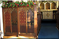 TG2312 : St Margaret's church, Old Catton - rood screen dado by Evelyn Simak