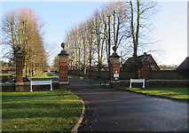 TL6661 : Cheveley Park Stud entrance by Hugh Venables