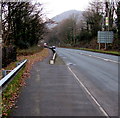 Gap in the roadside barrier, Cwmcarn