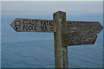 SX8237 : South Hams : Coast Path Signpost by Lewis Clarke