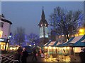 Aylesbury Market Square on a foggy afternoon