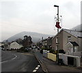 Christmas stocking decoration on a Pontywaun lamppost