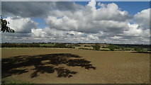 SP6999 : View NE across ploughed fields near Gaulby Lodge Farm, Illston on the Hill, Leics by Colin Park