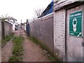 SZ1392 : West Southbourne: brakes poster on footpath H12 by Chris Downer