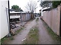 SZ1392 : West Southbourne: garages and yards off footpath H11 by Chris Downer