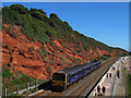 Northbound train on the Dawlish seawall