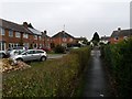 Tuckton: footpath I21 reaches Padfield Close