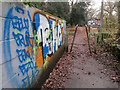 Tuckton: graffiti on footpath I23