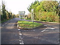 Road junction and grass triangle