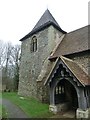 SU7602 : Thorney Island - Church of St Nicholas - Tower & Porch by Rob Farrow