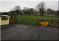 Yellow grit box at the NE end of Llanfach Road, Llanfach, Abercarn