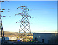 Pylon and factory, Huncoat Industrial Estate