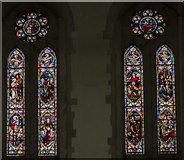 SK9771 : West windows, St Peter in Eastgate, Lincoln by Julian P Guffogg