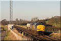 Nuclear flask train approaching Dalston - January 2017