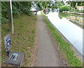 Milepost along the towpath of the Grand Union Canal