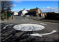 Mini-roundabout in the middle of a 3-way junction, Llanelli