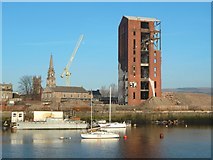 NS3975 : Ballantine's Distillery brick tower during demolition by Lairich Rig