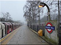 TQ4592 : A foggy morning at Grange Hill station by Marathon