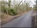 Looking east along Bramlands Lane from footpath junction