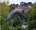 Dinosaur next to the Grand Union Canal in Kings Langley