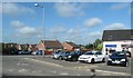 Car park serving a unit of businesses at the junction of Keady Road and Rock Road