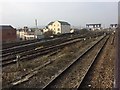 View from a Cardiff-Swansea train - Junction for Vale of Glamorgan Line via Barry