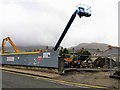 Clearing the site of the demolished 