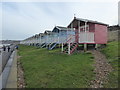 Beach huts alongside Minster Beach Path