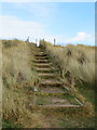 SJ2087 : Staircase and footpath on West Kirby beach by John S Turner