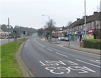 SK5807 : Shops on the A563 Red Hill Way by Mat Fascione