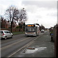 X85 bus on Llanidloes Road, Newtown