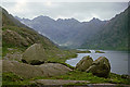 NG4819 : Boulders above Loch Coruisk by Julian Paren