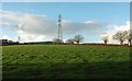 Field with pylon near Five Lanes