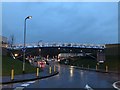 SJ8544 : Royal Stoke University Hospital: illuminated footbridge by Jonathan Hutchins