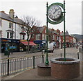 SJ0682 : Centennial Clock in High Street Prestatyn by Jaggery